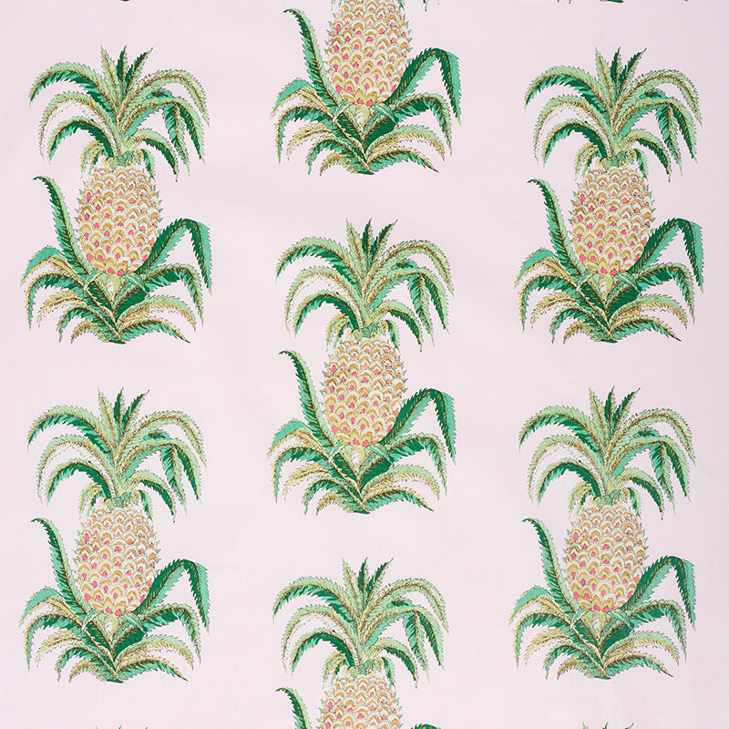 Schumacher PINEAPPLES CHINTZ BLUSH Fabric | Atlanta Fabrics