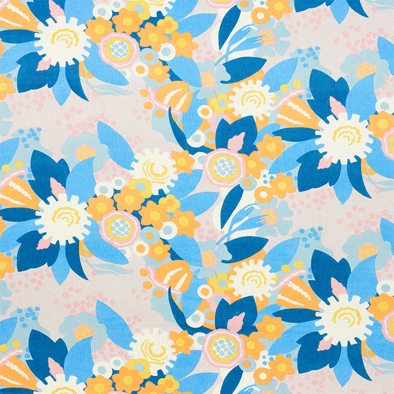 Schumacher ANITA LILAC & ORANGE Fabric | Atlanta Fabrics
