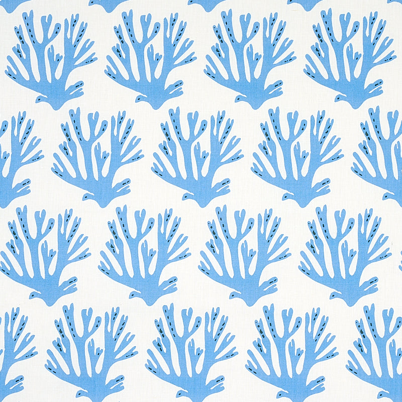 Schumacher CORAL BLUE Fabric | Atlanta Fabrics