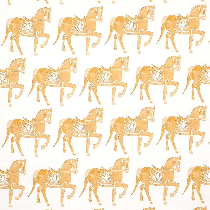 Schumacher MARWARI HORSE MUSTARD  | Atlanta Fabrics