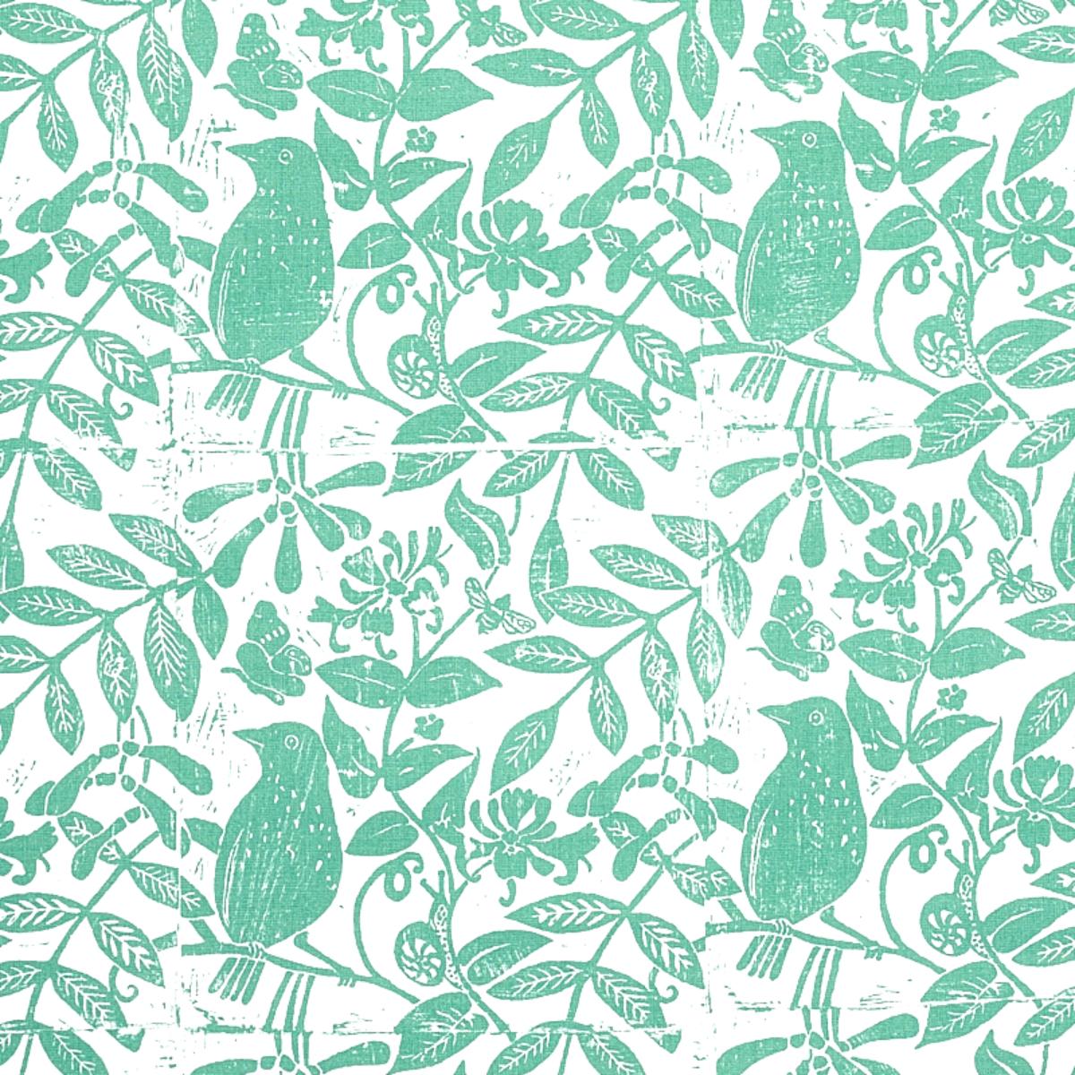 Schumacher BIRD & BEE SEA GLASS Fabric | Atlanta Fabrics