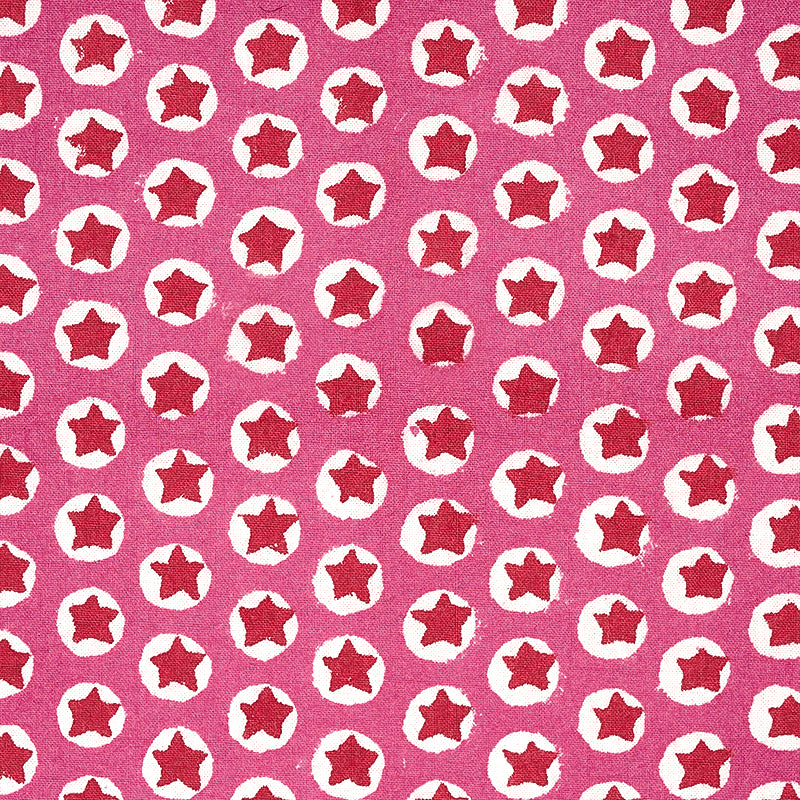 Schumacher TUK TUK HAND BLOCK PRINT PINK Fabric | Atlanta Fabrics