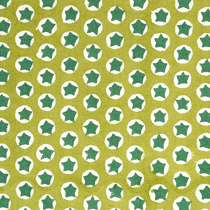 Schumacher TUK TUK HAND BLOCK PRINT GREEN Fabric | Atlanta Fabrics