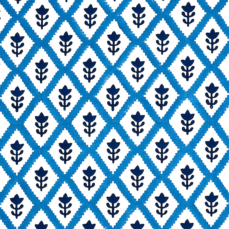 Schumacher BUTI HAND BLOCK PRINT BLUE  | Atlanta Fabrics