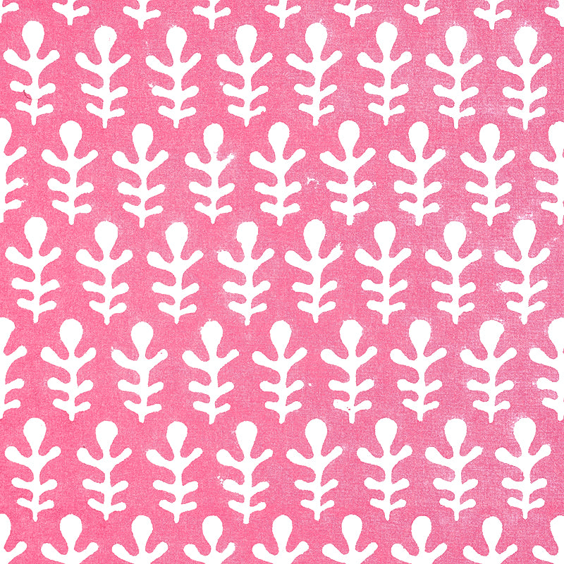 Schumacher BAGRU HAND BLOCK PRINT PINK Fabric | Atlanta Fabrics
