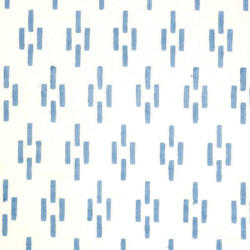 Schumacher DASH HAND BLOCK PRINT BLUE  | Atlanta Fabrics