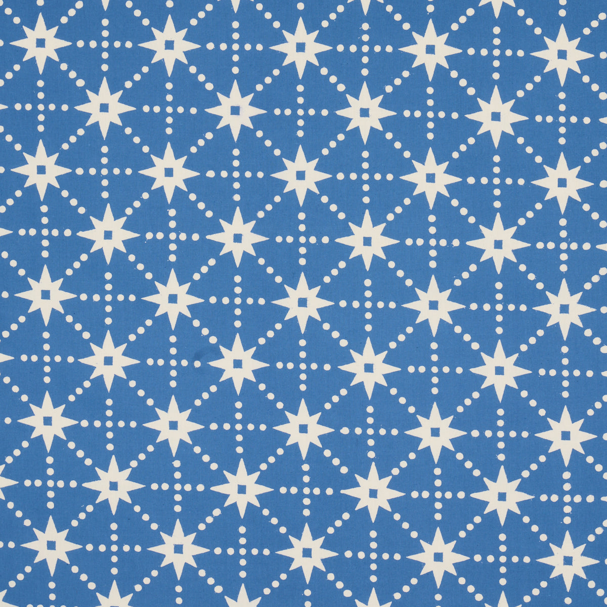 Schumacher STARS HAND BLOCK PRINT BLUE Fabric | Atlanta Fabrics