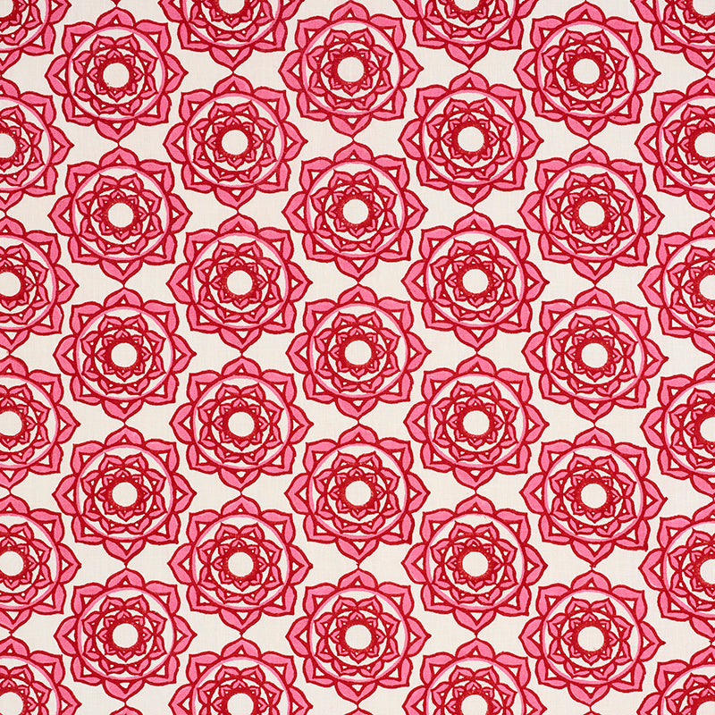Schumacher ROSE HAND BLOCK PRINT PINK Fabric | Atlanta Fabrics