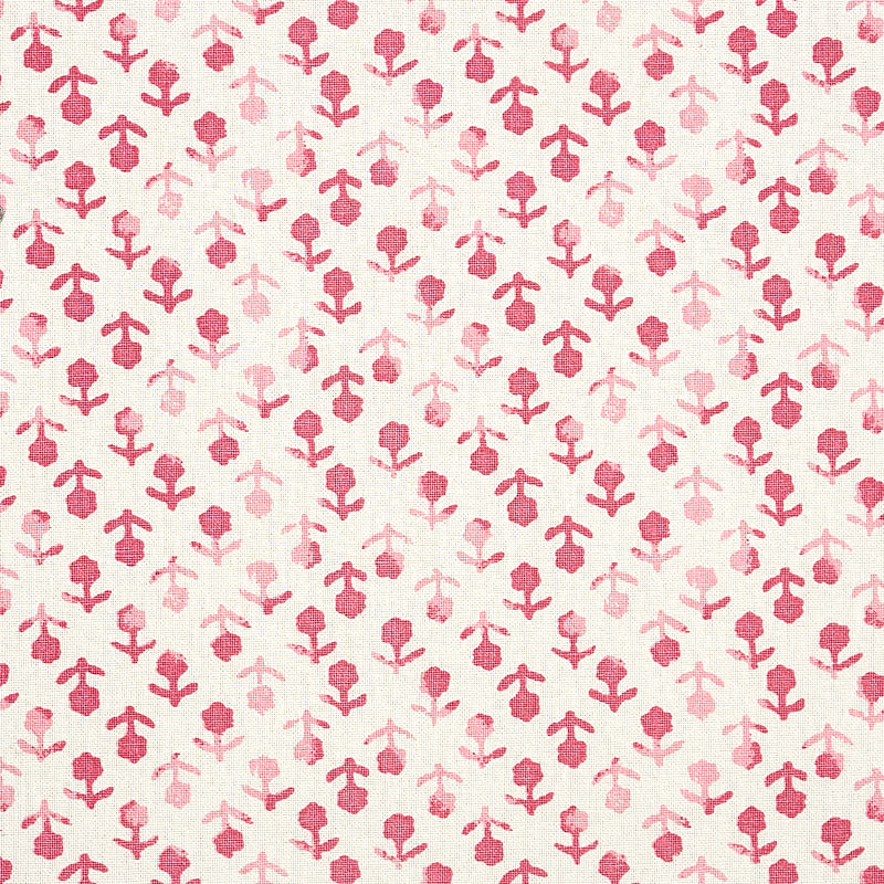 Schumacher BEATRIZ HANDPRINT PINK Fabric | Atlanta Fabrics