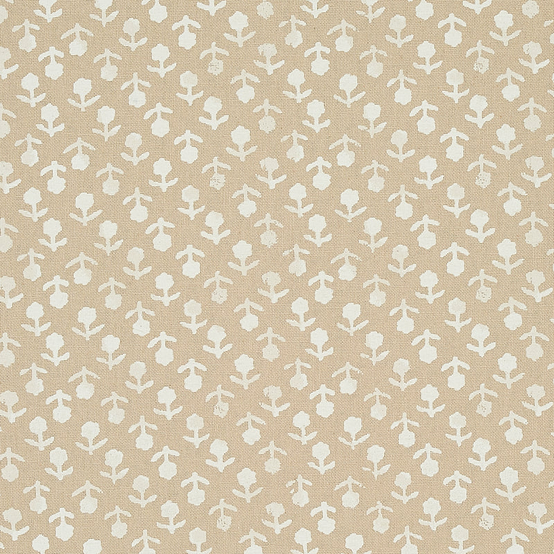 Schumacher BEATRIZ HANDPRINT NATURAL Fabric | Atlanta Fabrics
