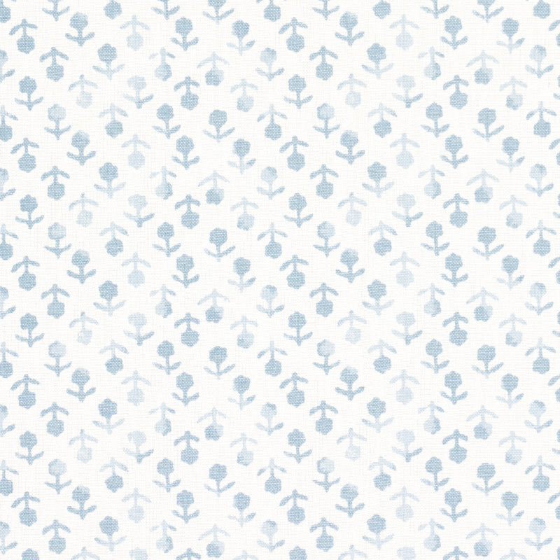 Schumacher BEATRIZ HANDPRINT SKY Fabric | Atlanta Fabrics