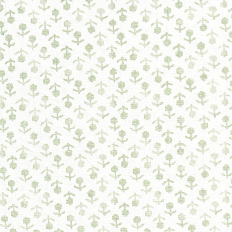 Schumacher BEATRIZ HANDPRINT SAGE Fabric | Atlanta Fabrics