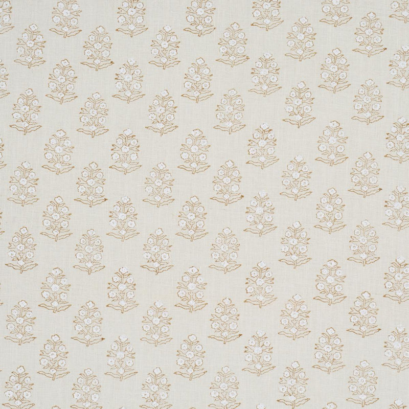 SCHUMACHER ADITI HAND BLOCKED PRINT SAGE FABRIC | Atlanta Fabrics