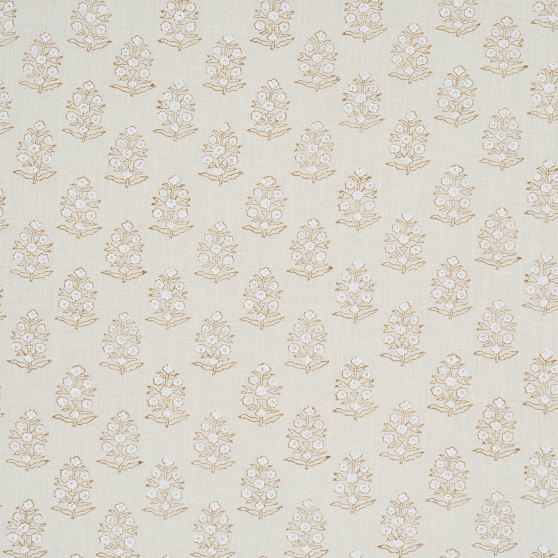 Schumacher ADITI HAND BLOCKED PRINT SAGE Fabric | Atlanta Fabrics