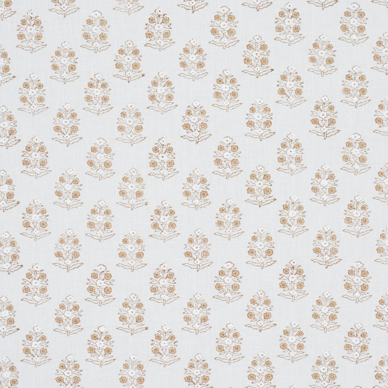 SCHUMACHER ADITI HAND BLOCKED PRINT SKY FABRIC | Atlanta Fabrics
