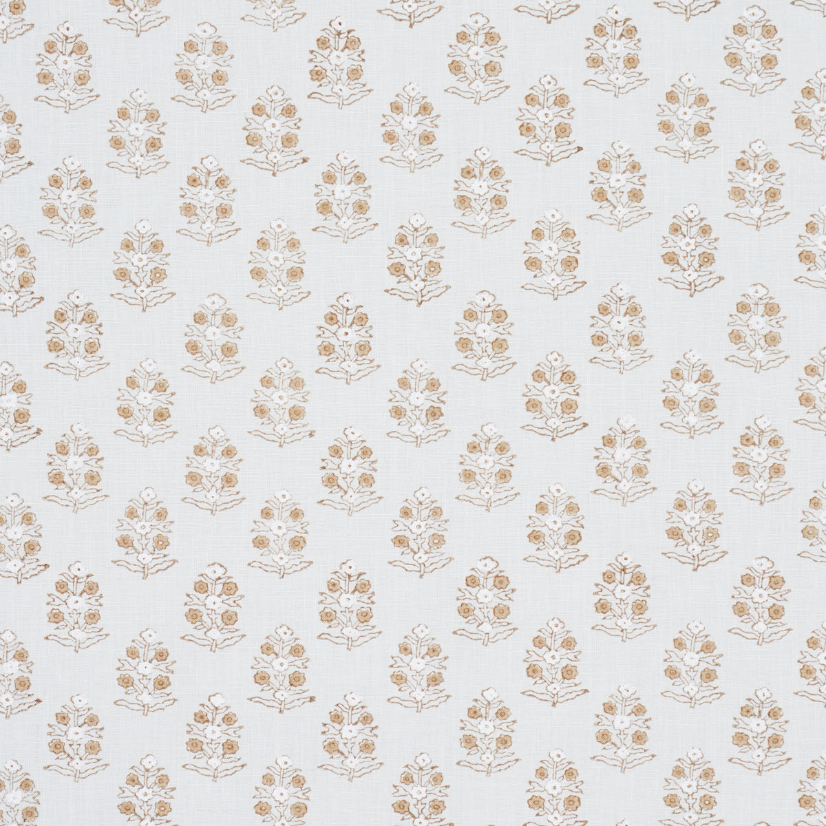 Schumacher ADITI HAND BLOCKED PRINT SKY Fabric | Atlanta Fabrics