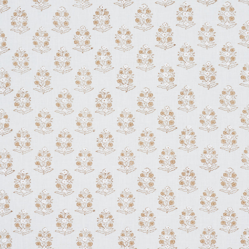 Schumacher ADITI HAND BLOCKED PRINT SKY Fabric | Atlanta Fabrics