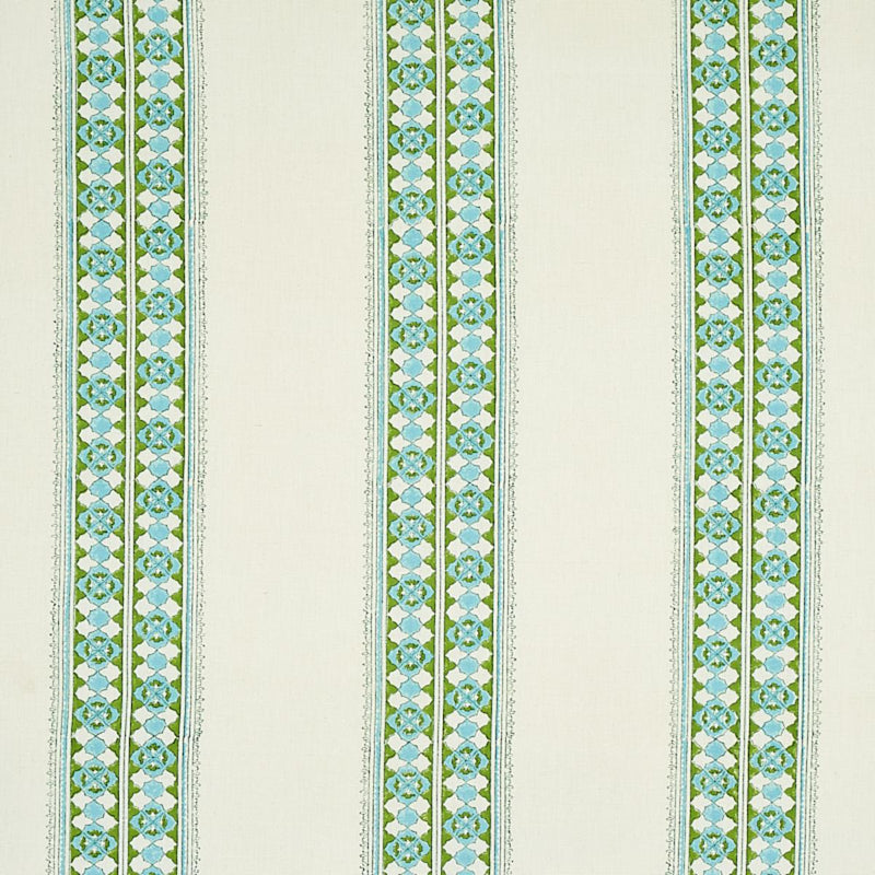 SCHUMACHER AMIRA HAND BLOCKED PRINT LEAF FABRIC | Atlanta Fabrics
