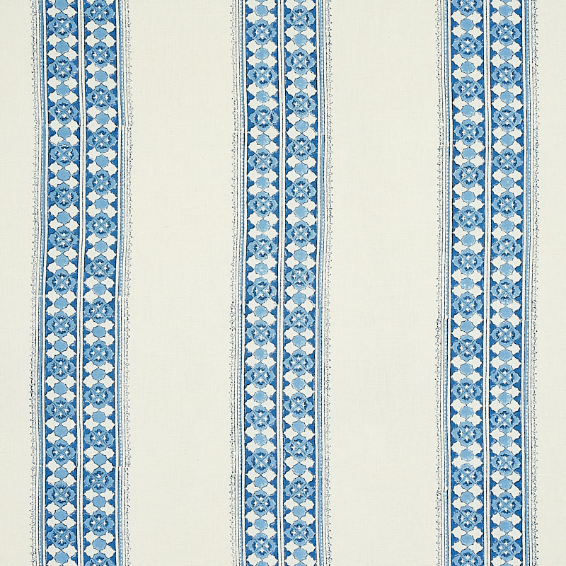Schumacher AMIRA HAND BLOCKED PRINT INDIGO Fabric | Atlanta Fabrics