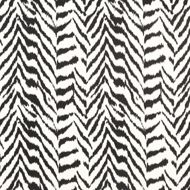 SCHUMACHER QUINCY HAND PRINT BLACK FABRIC | Atlanta Fabrics