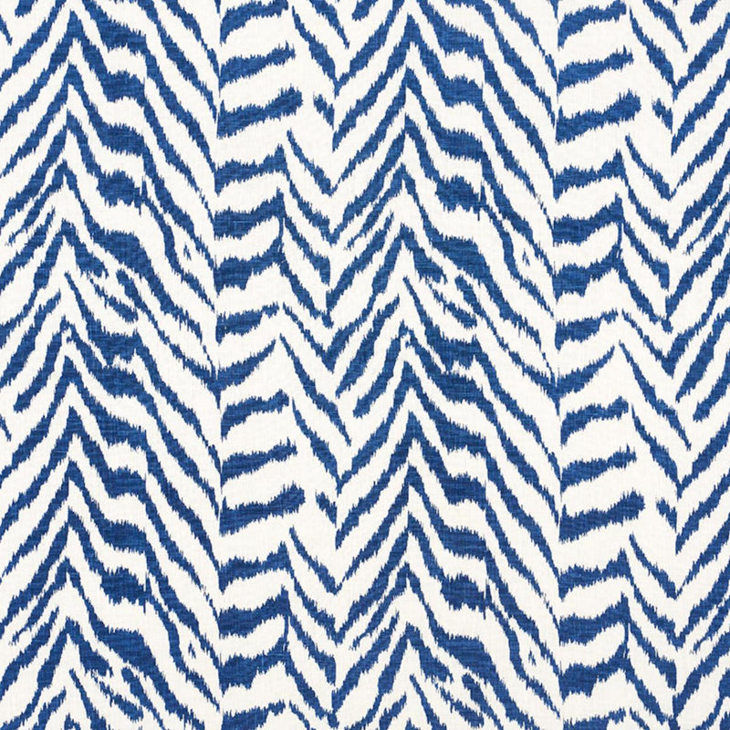 SCHUMACHER QUINCY HAND PRINT BLUE FABRIC | Atlanta Fabrics
