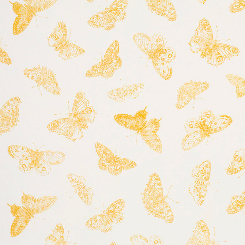 Schumacher BURNELL BUTTERFLY YELLOW Fabric | Atlanta Fabrics