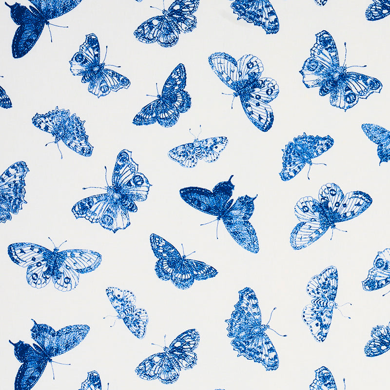 Schumacher BURNELL BUTTERFLY BLUE Fabric | Atlanta Fabrics
