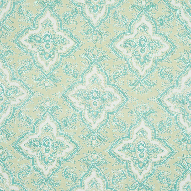 Schumacher AMALIA MEDALLION HANDMADE PRINT MINERAL Fabric | Atlanta Fabrics