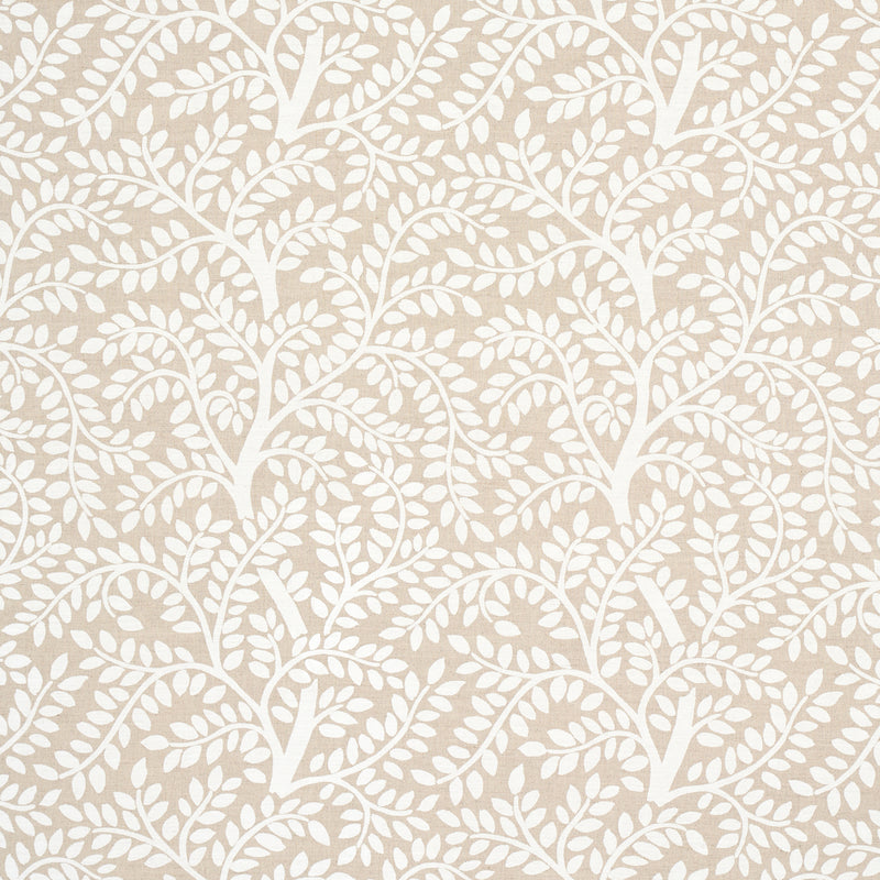Schumacher TEMPLE GARDEN II IVORY ON UNBLEACHED  | Atlanta Fabrics