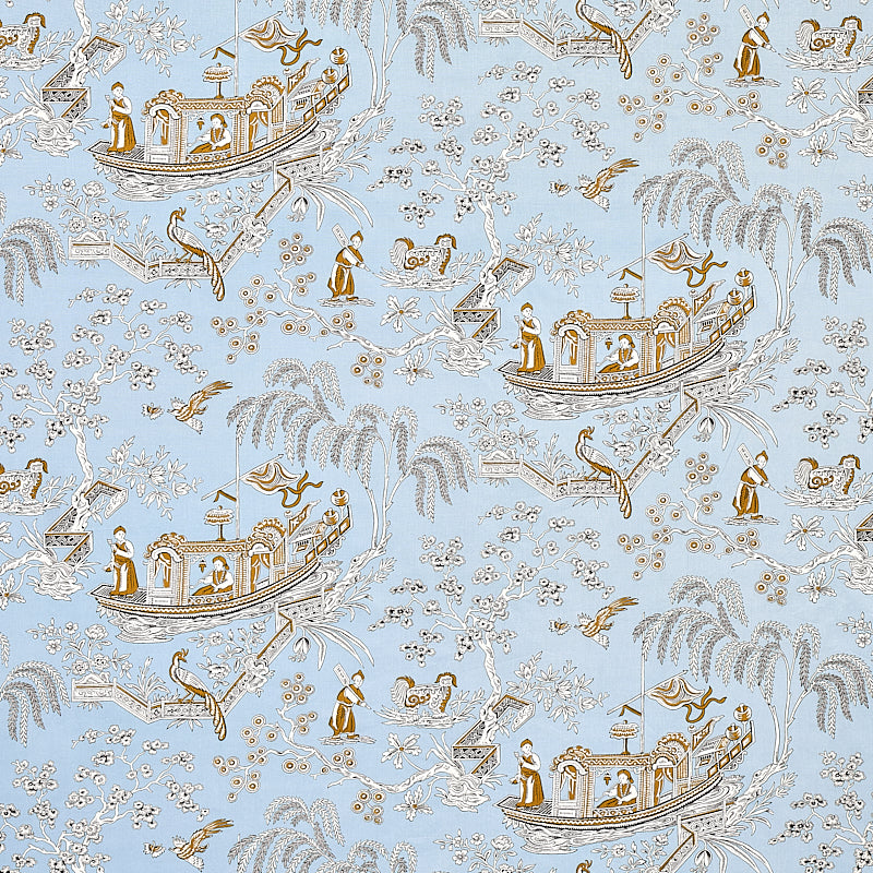 Schumacher MATSUDANA BLUE Fabric | Atlanta Fabrics