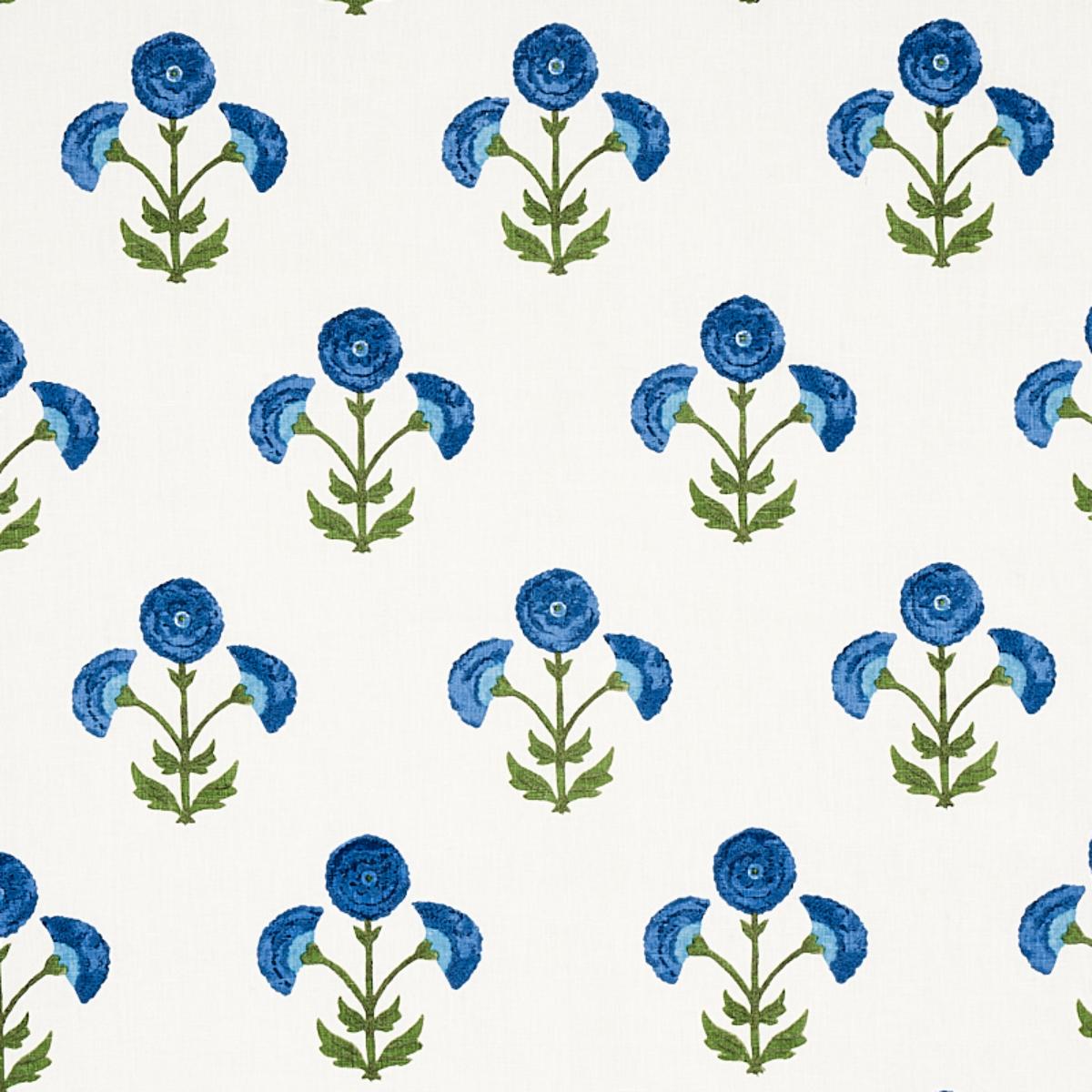 SCHUMACHER Saranda Flower Embroidery ROYAL FABRIC | Atlanta Fabrics