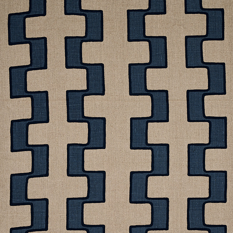 DIXON EMBROIDERED PRINT LINEN BLUE