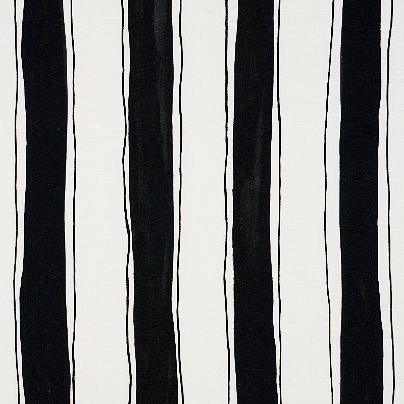 Schumacher TRACING STRIPES BLACK Fabric | Atlanta Fabrics