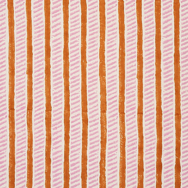 Schumacher GARDEN PATH HAND BLOCK PRINT COPPER & ROSE  | Atlanta Fabrics