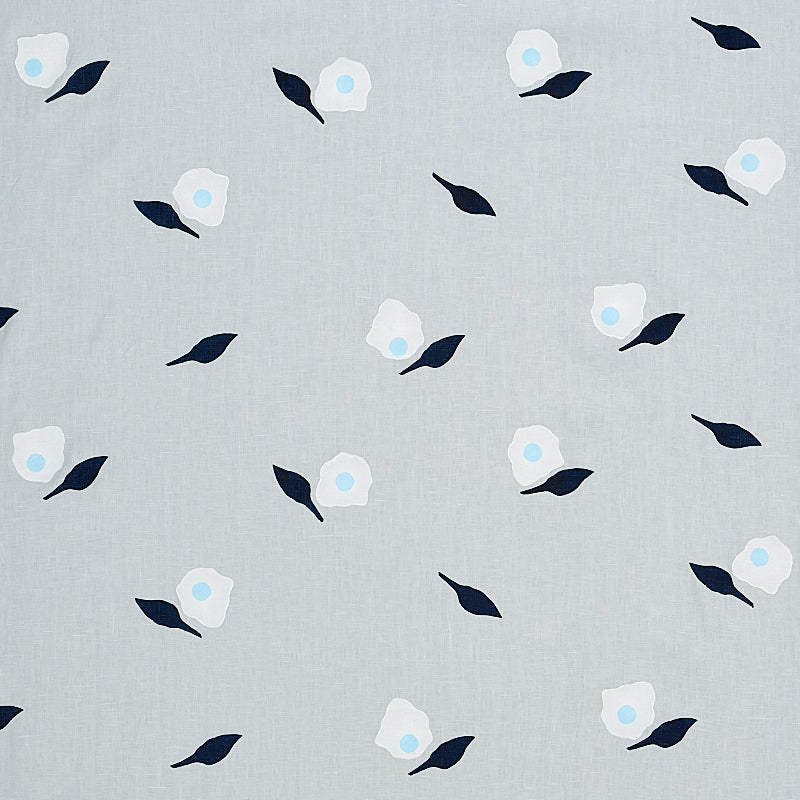 Schumacher AQUINNAH HAND BLOCK SKY Fabric | Atlanta Fabrics