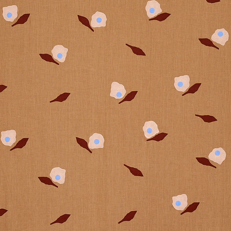 Schumacher AQUINNAH HAND BLOCK CAMEL Fabric | Atlanta Fabrics