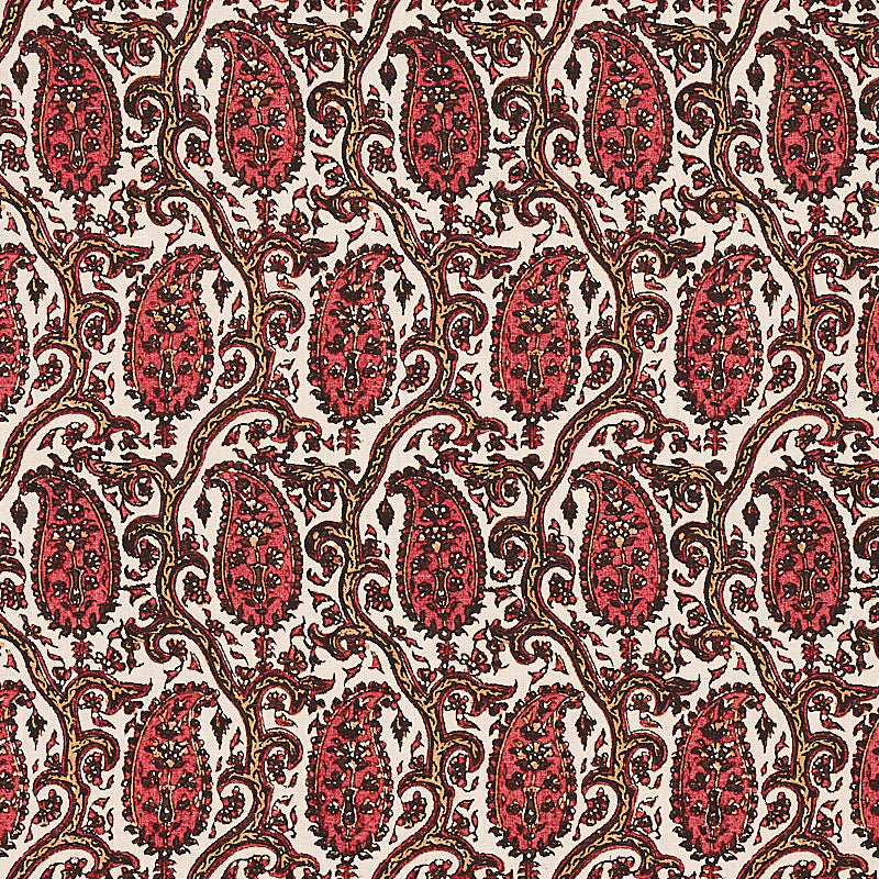 Schumacher DARIA PAISLEY MAROON Fabric | Atlanta Fabrics