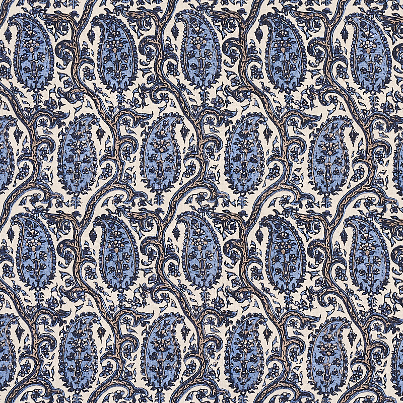 Schumacher DARIA PAISLEY INDIGO Fabric | Atlanta Fabrics