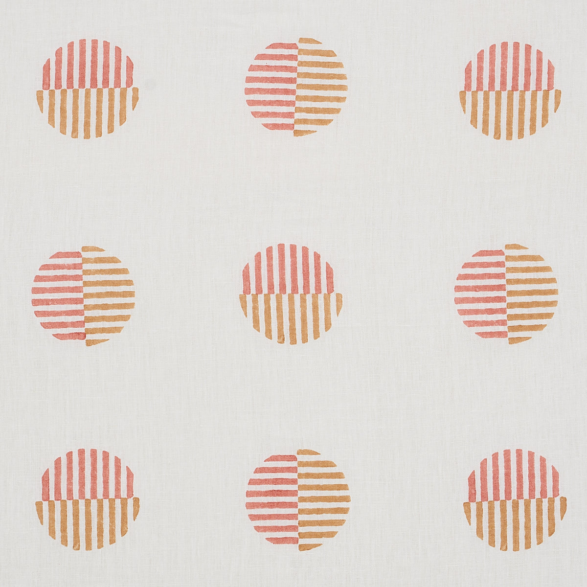 Schumacher ANDO HAND BLOCK PRINT RUST & OCHRE Fabric | Atlanta Fabrics