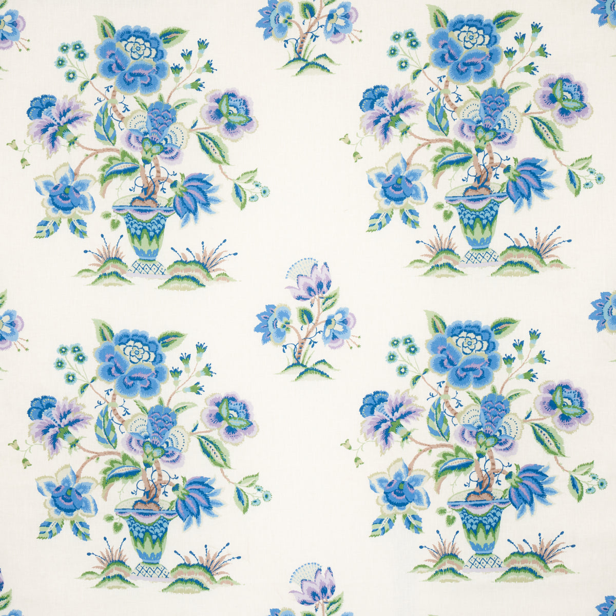 Schumacher ASHFORD LINEN CORNFLOWER AND LILAC Fabric | Atlanta Fabrics
