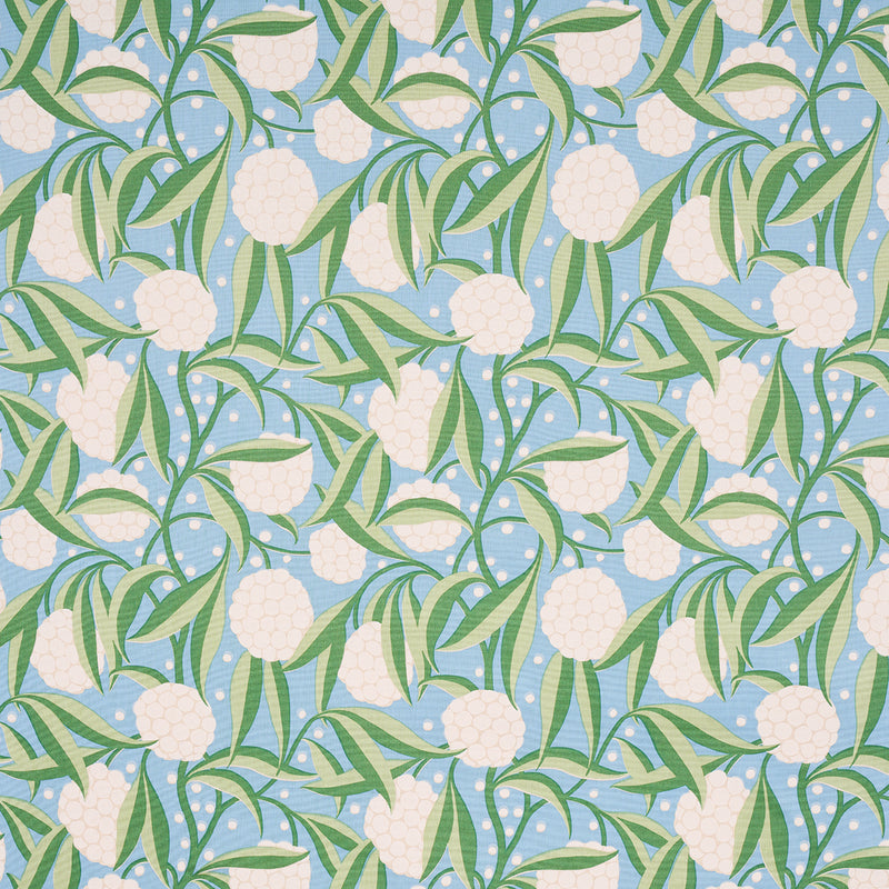 Schumacher Rubus Cotton Linen Delft  | Atlanta Fabrics