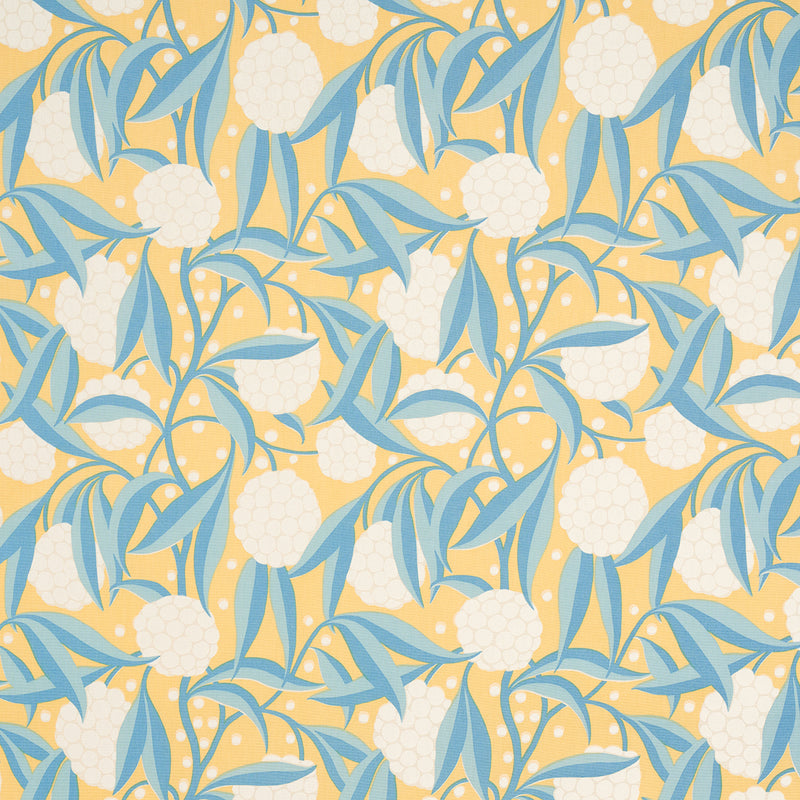 Schumacher Rubus Cotton Linen Yellow  | Atlanta Fabrics
