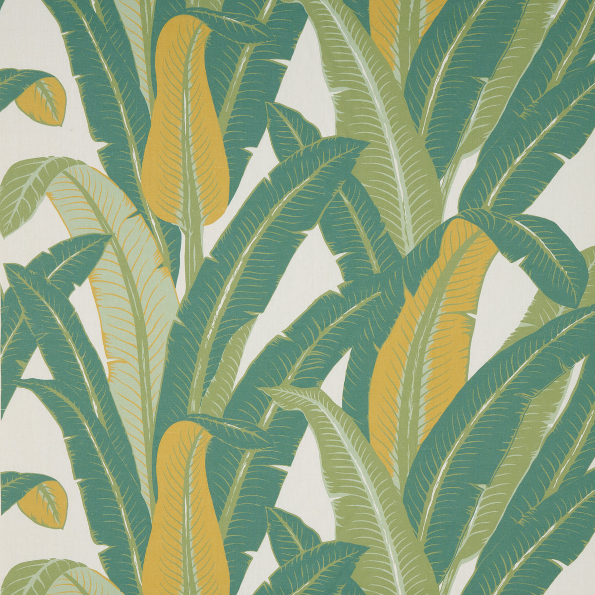 Schumacher TROPICAL ISLE GREEN ON IVORY  | Atlanta Fabrics