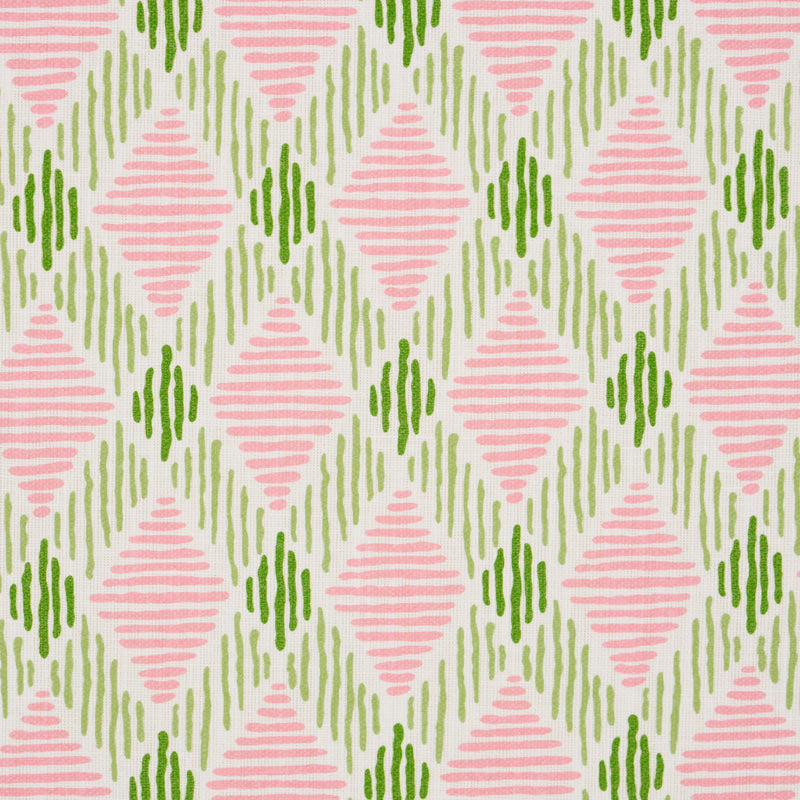 Schumacher DEXTER INDOOR/OUTDOOR PINK & GREEN  | Atlanta Fabrics