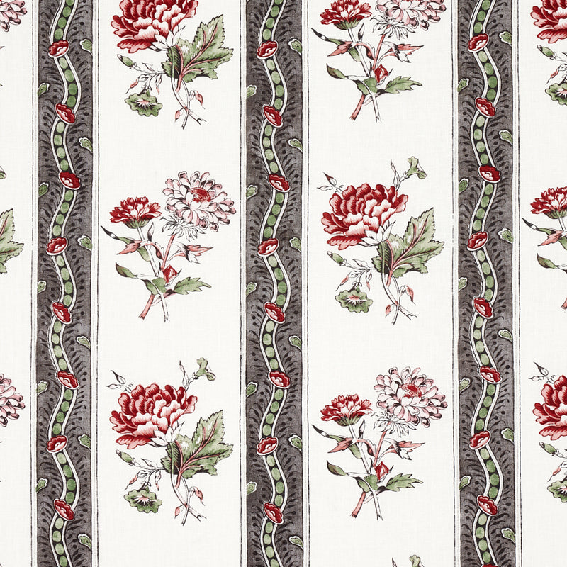 Schumacher Ariana Floral Stripe Chelsea Garden  | Atlanta Fabrics