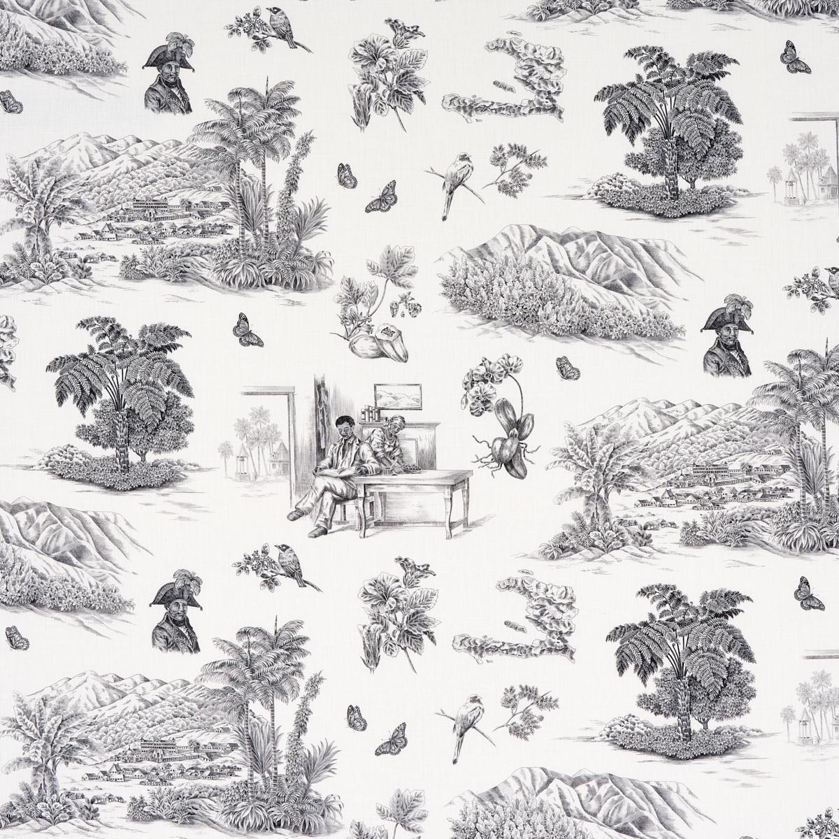 Schumacher TOUSSAINT TOILE BLACK Fabric | Atlanta Fabrics