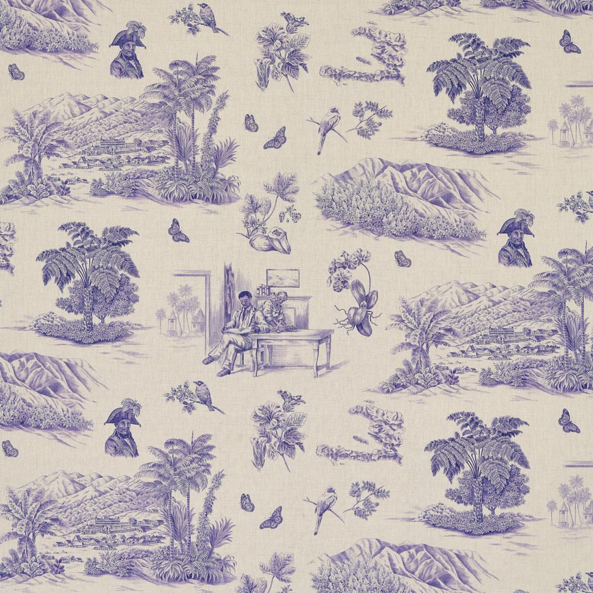 Schumacher TOUSSAINT TOILE PURPLE Fabric | Atlanta Fabrics