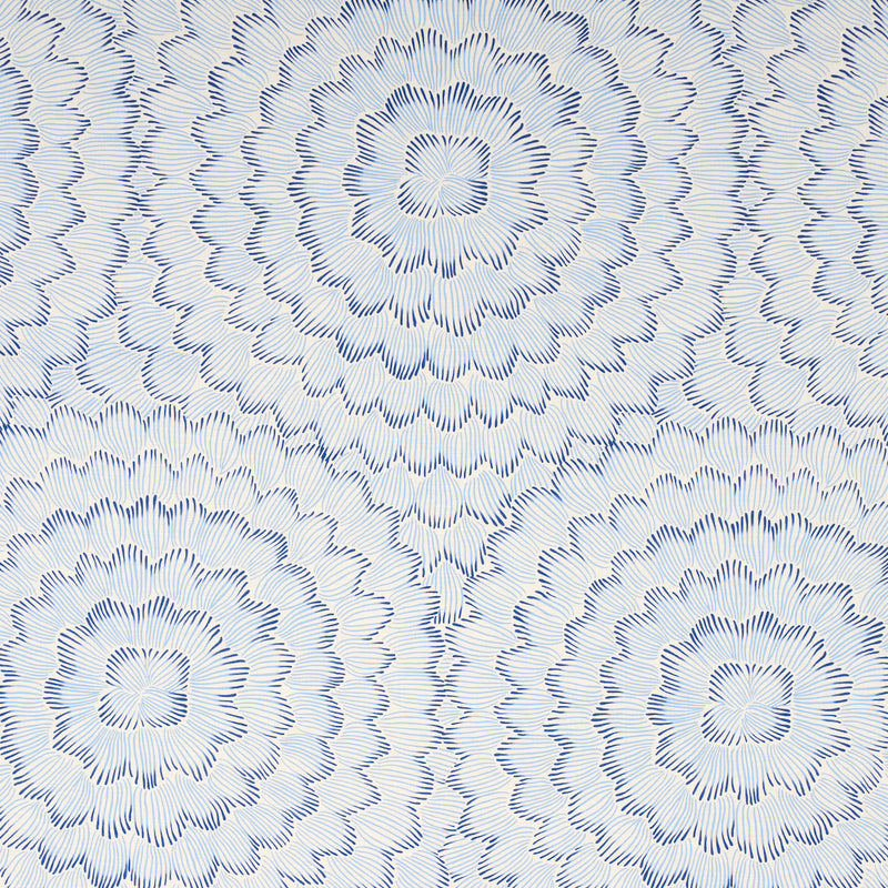 Schumacher FEATHER BLOOM TWO BLUES Fabric | Atlanta Fabrics