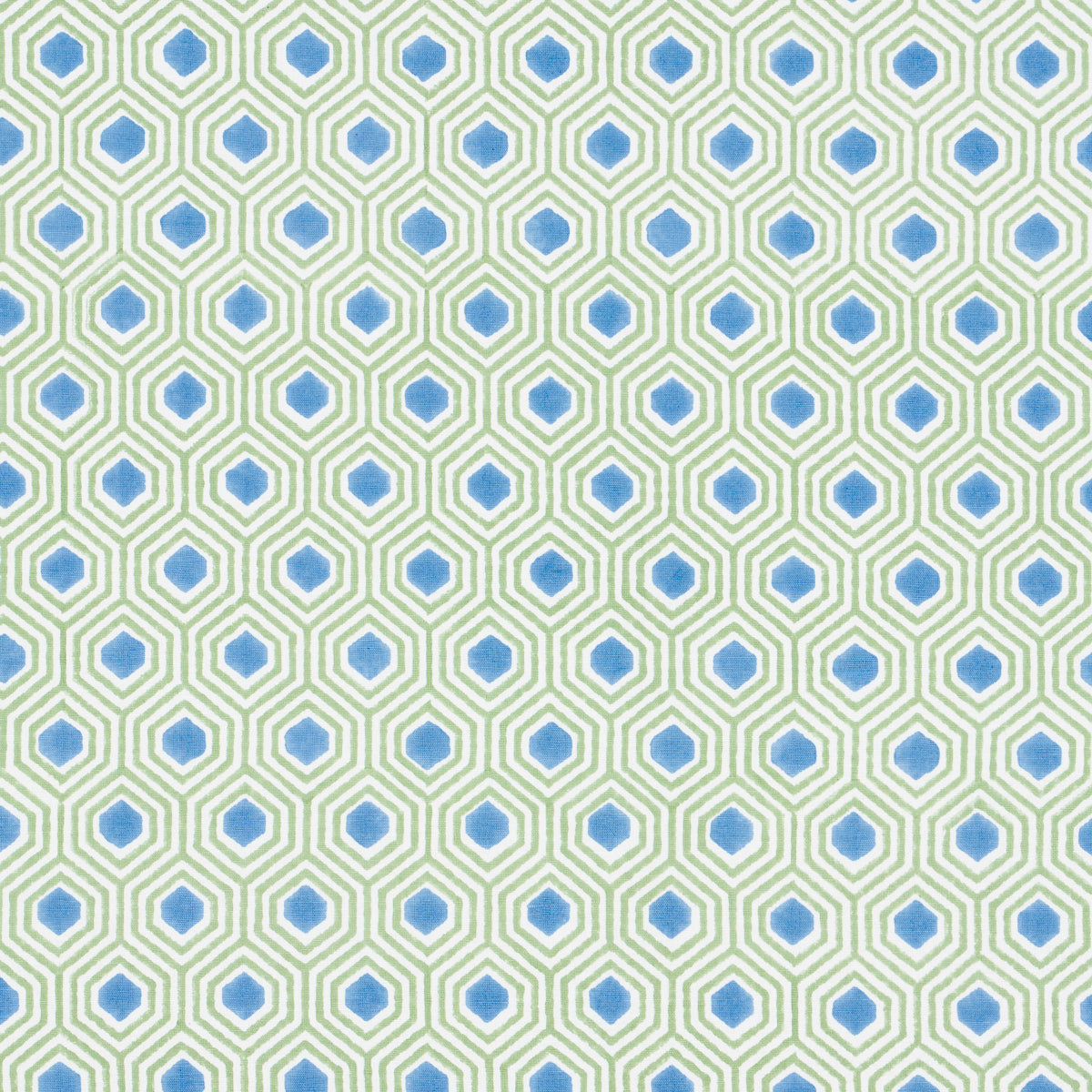 Schumacher OTIS HAND PRINT GREEN & BLUE Fabric | Atlanta Fabrics