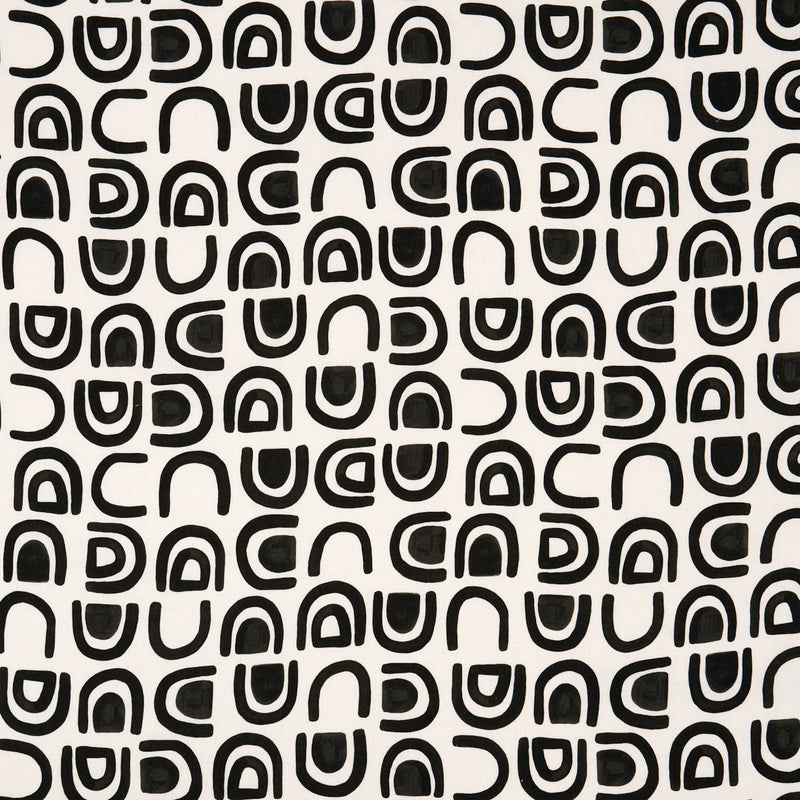 Schumacher THRESHOLD PRINTED LINEN CARBON Fabric | Atlanta Fabrics